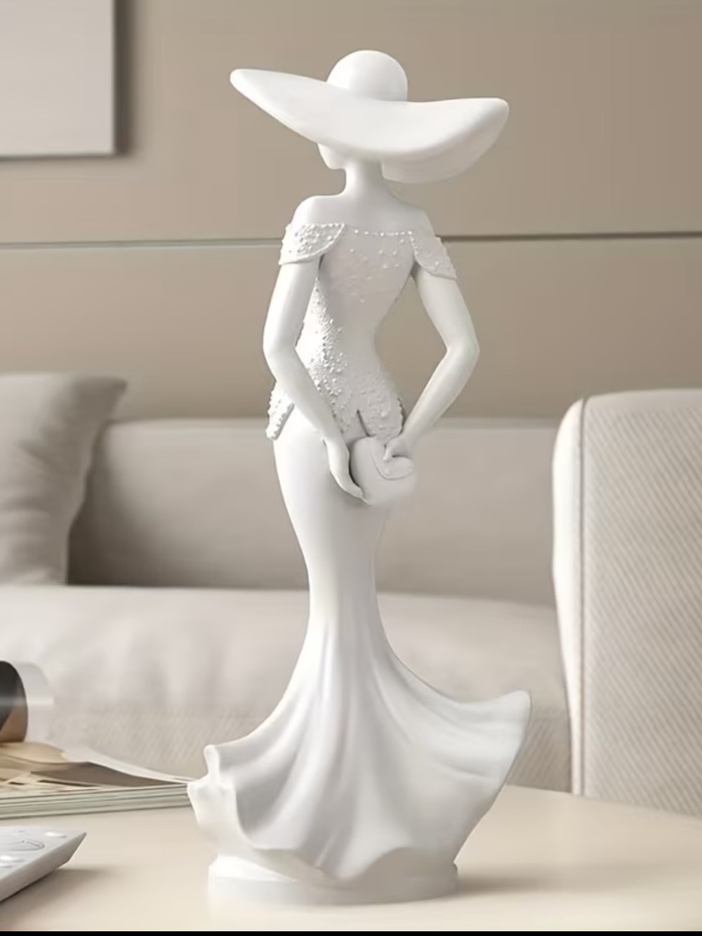 3D PRINTER Elegant White Lady Sculpture for Home Art Decor NEW - Picture 3 of 7